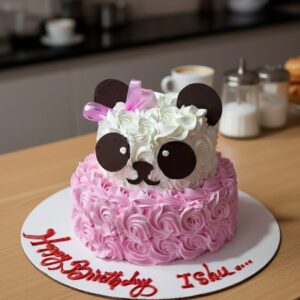 Eggless Panda Cake
