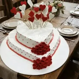 Two Hearts Anniversary Cake