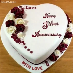 Silver Elegance Anniversary Cake