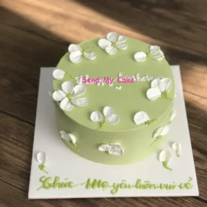 Whimsical Meadow Sage Green Birthday Cake(Eggless )