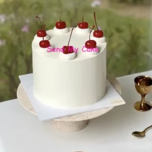 Classic White Cherry Cake(Eggless )