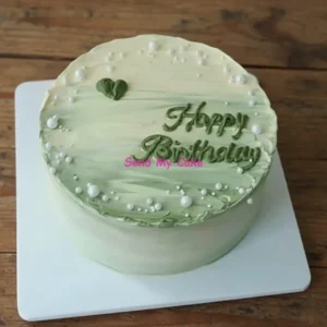 Elegant Sage Green Ombre Birthday Cake(Eggless )