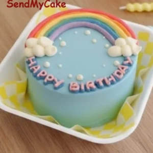Eggless Rainbow Sky Cake