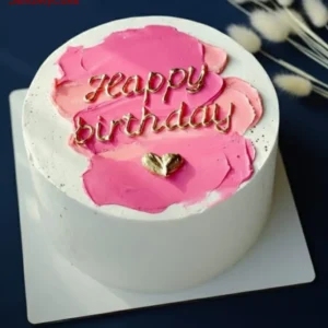 Elegant Pink Palette Stroke Birthday Cake Eggless