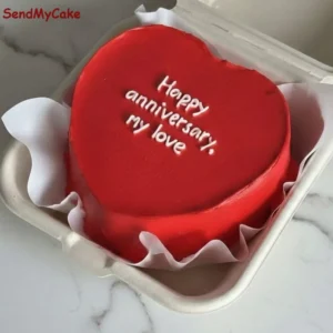 Red Heart Bento Anniversary Cake (Eggless)