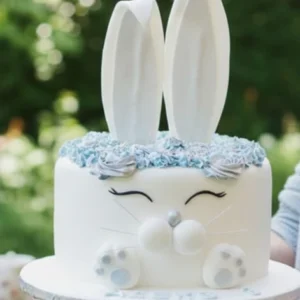 Adorable Eggless Bunny Face Birthday Cake