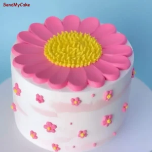 Pink & Gold Crown Birthday Princess Cake (Eggless)