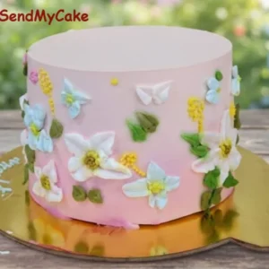 Elegant Pastel Floral Garden Cake (Eggless)