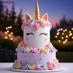 2-Tier Magical Unicorn Birthday Cake (Eggless)