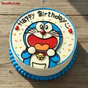 Doraemon Birthday Cream Cake (Eggless)