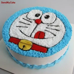 Doraemon Face Cream Cake (Eggless)