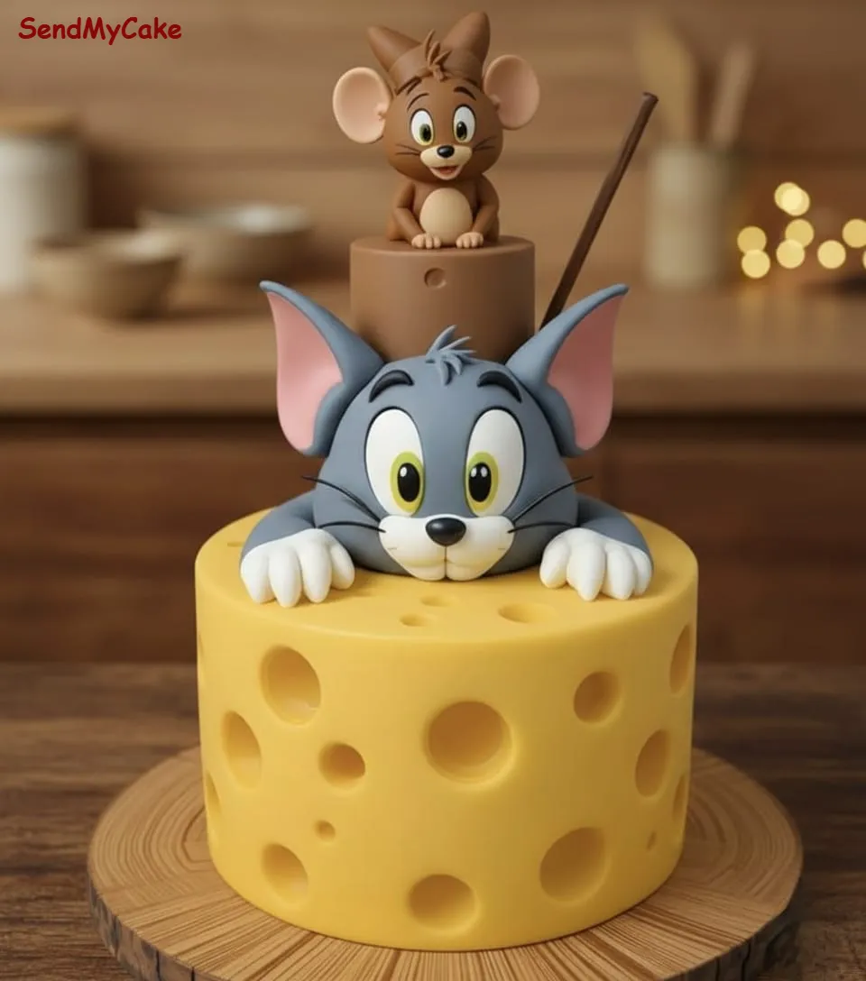 Tom And Jerry Two Step Cake Eggless