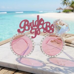 Pink Bride to Be Diamond Ring Party Sunglasses