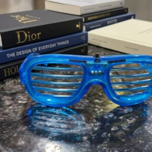 Blue LED Shutter Shades - Battery Operated Light-Up Glow Glasses