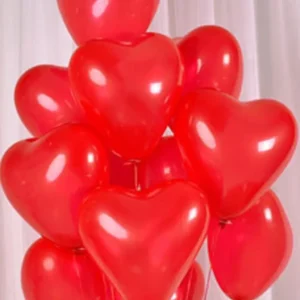 Title Pack of 50 Vibrant Red Heart-Shaped Latex Balloons