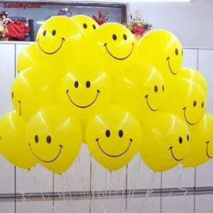 Yellow Smiley Face Latex Balloons - Pack of 50