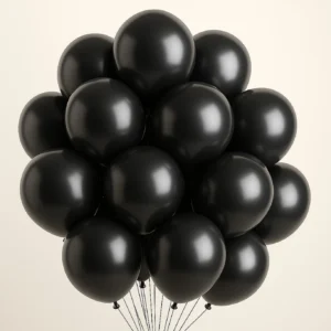 Premium Matte Black Latex Balloons - 50 Piece Value Pack