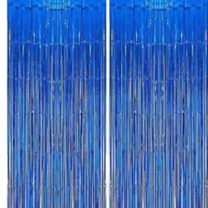 Metallic Blue Foil Fringe Curtain - 1 Piece Packet