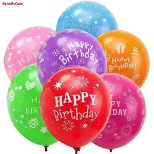 25-Piece Multicolor "Happy Birthday" Printed Latex Balloon Pack