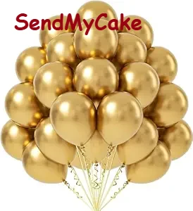 50-Piece Metallic Golden Latex Balloon Pack