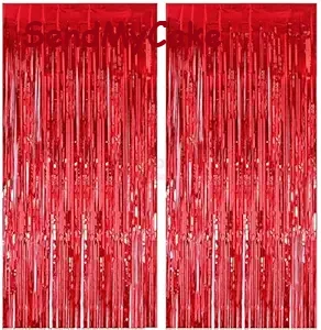 Metallic Red Foil Fringe Curtain - 1 Piece Packet