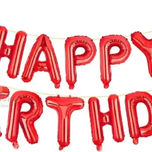 Red Happy Birthday Foil Balloon Banner Set - 13 Letters