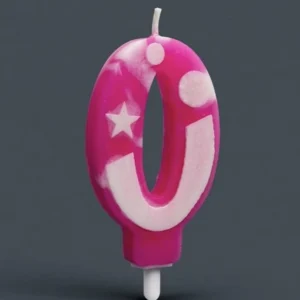 Patterned Number 0 Birthday Candle - 1 Piece
