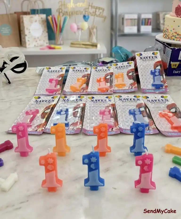 Patterned Number 1 Birthday Candle - 1 Piece - Image 2