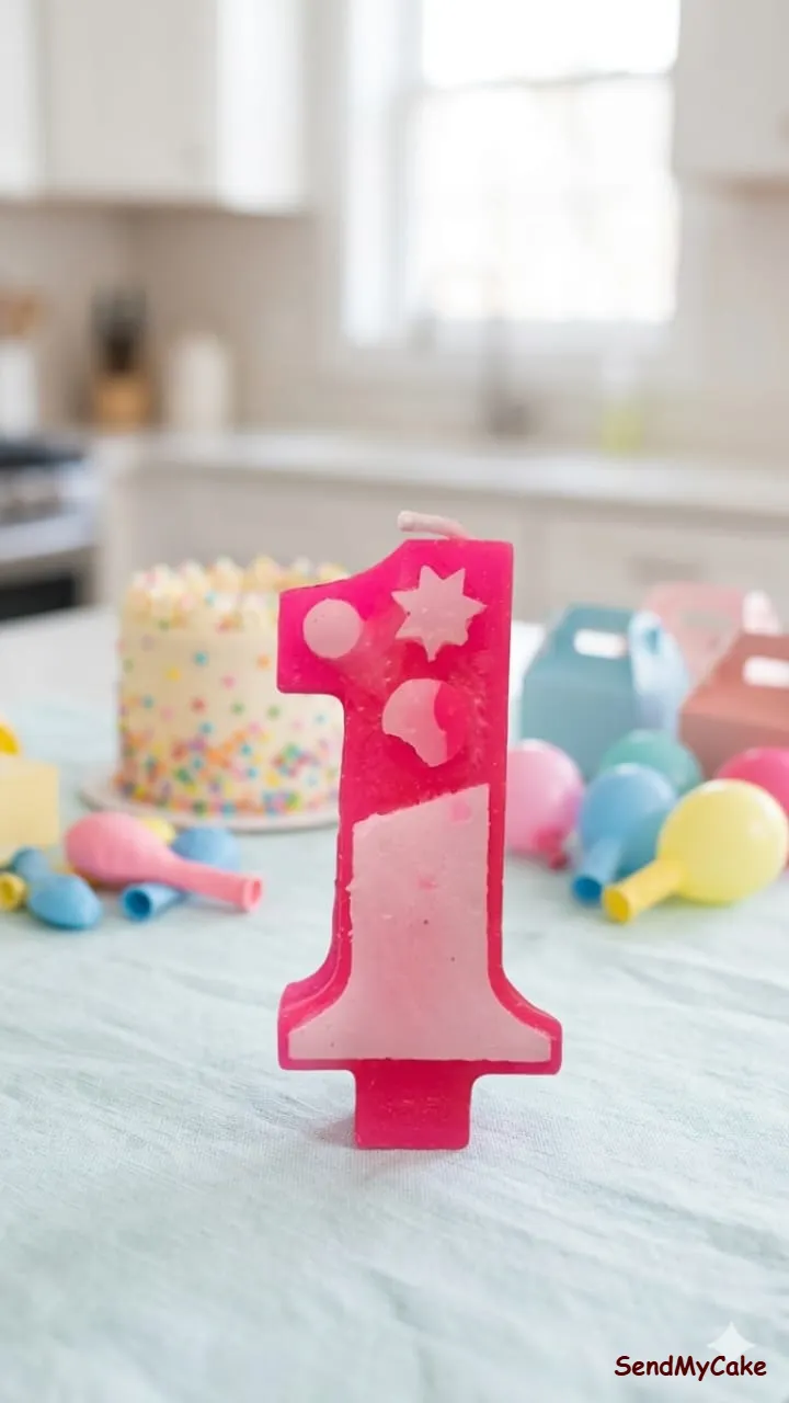 Patterned Number 1 Birthday Candle - 1 Piece