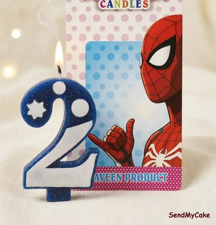 Patterned Number 2 Birthday Candle - 1 Piece