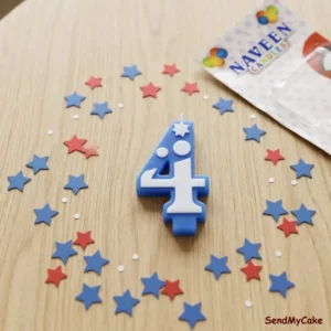 Premium Number 4 Designer Birthday Candle - 1 Piece