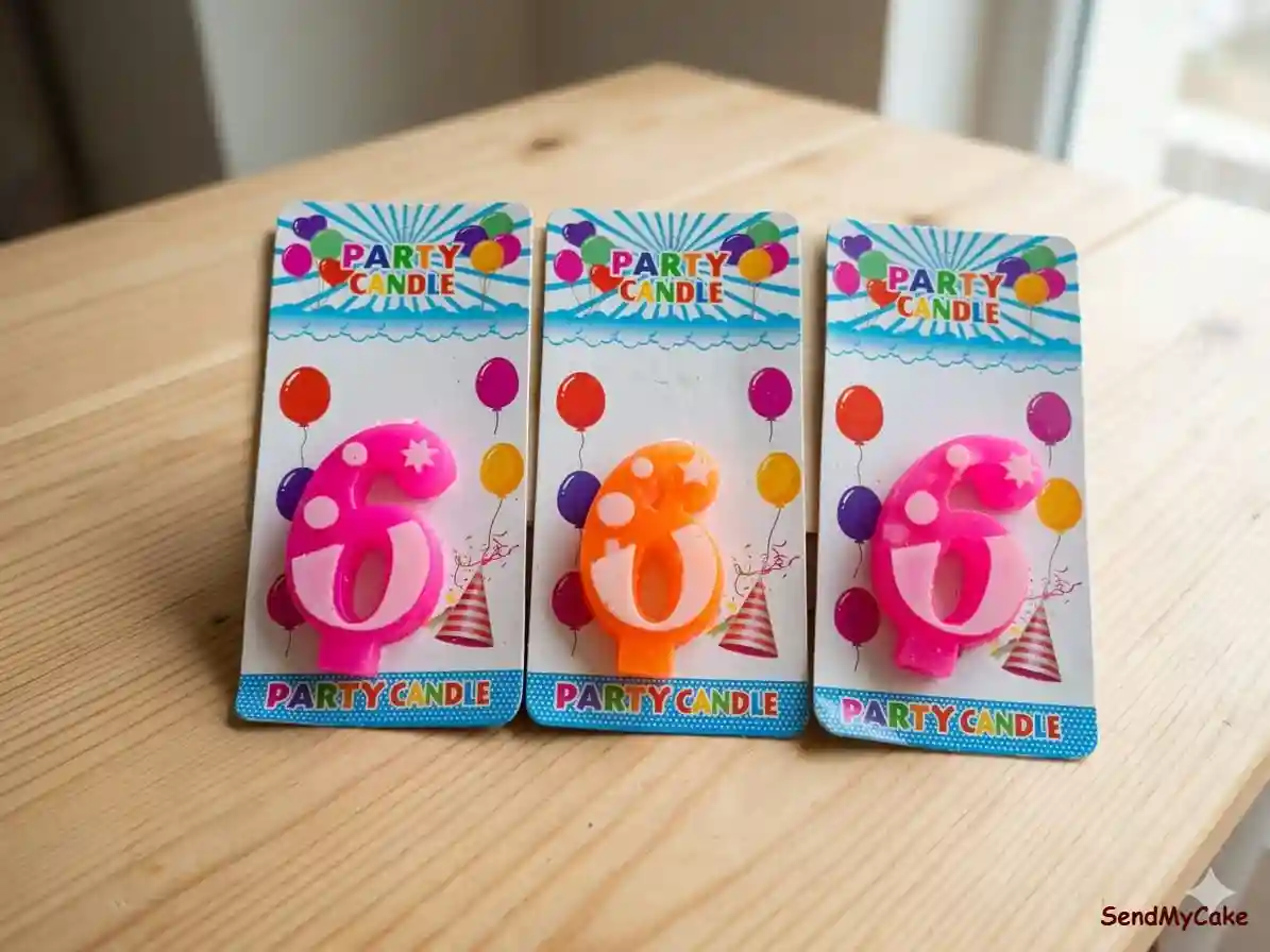 Premium Number 6 Birthday Candle - Decorative Cake Topper (1 Piece) - Image 2