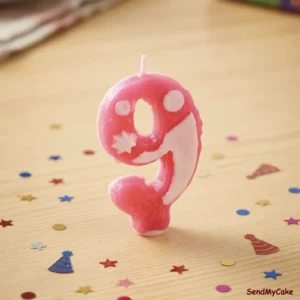 Decorative Number 9 Birthday Candle - 1 Piece