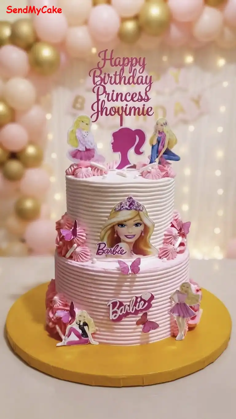 Dreamy Barbie 2-Tier Eggless Birthday Cake