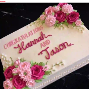 Elegant Floral Congratulations Celebration Eggless Cake