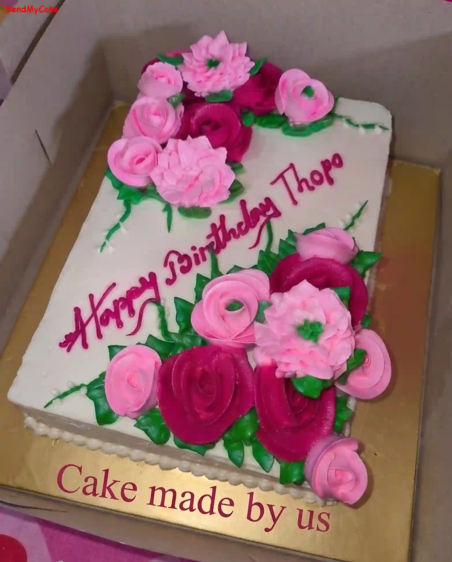 Elegant Floral Congratulations Celebration Eggless Cake - Image 2