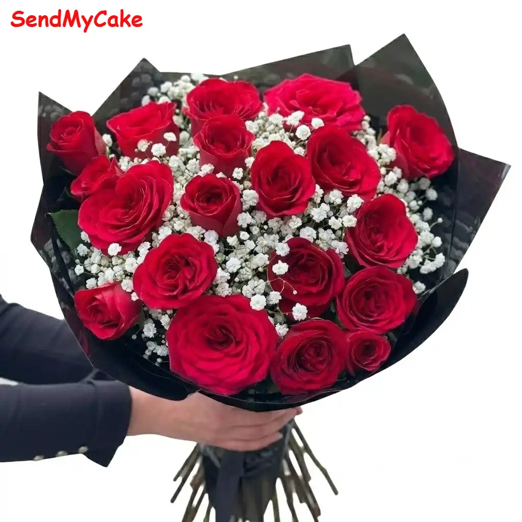 Midnight Romance 100 Red Roses Premium Bouquet